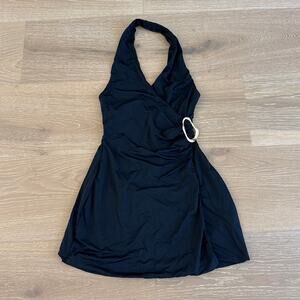 Thanne Mini Dress Halter Neck Size US 6 Black Gold